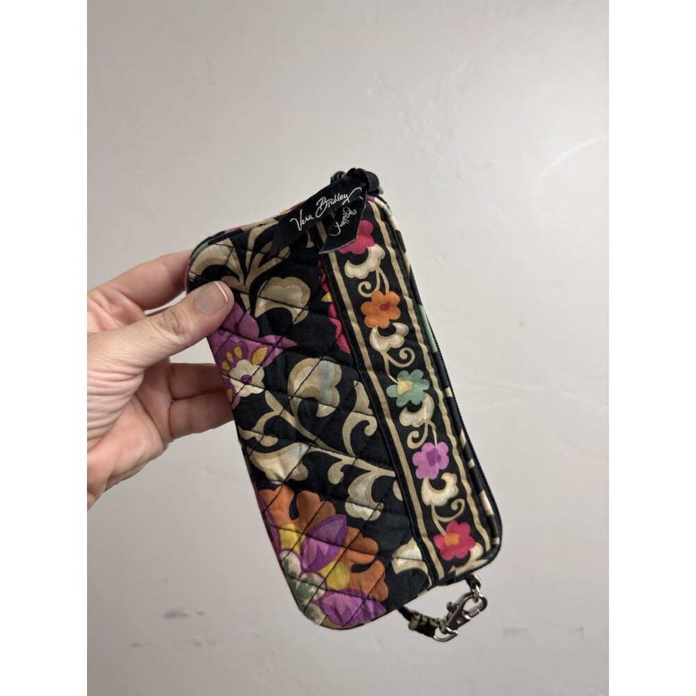 Vera Bradley Small Handbag Suzani Black Floral Mini - Picture 2 of 9